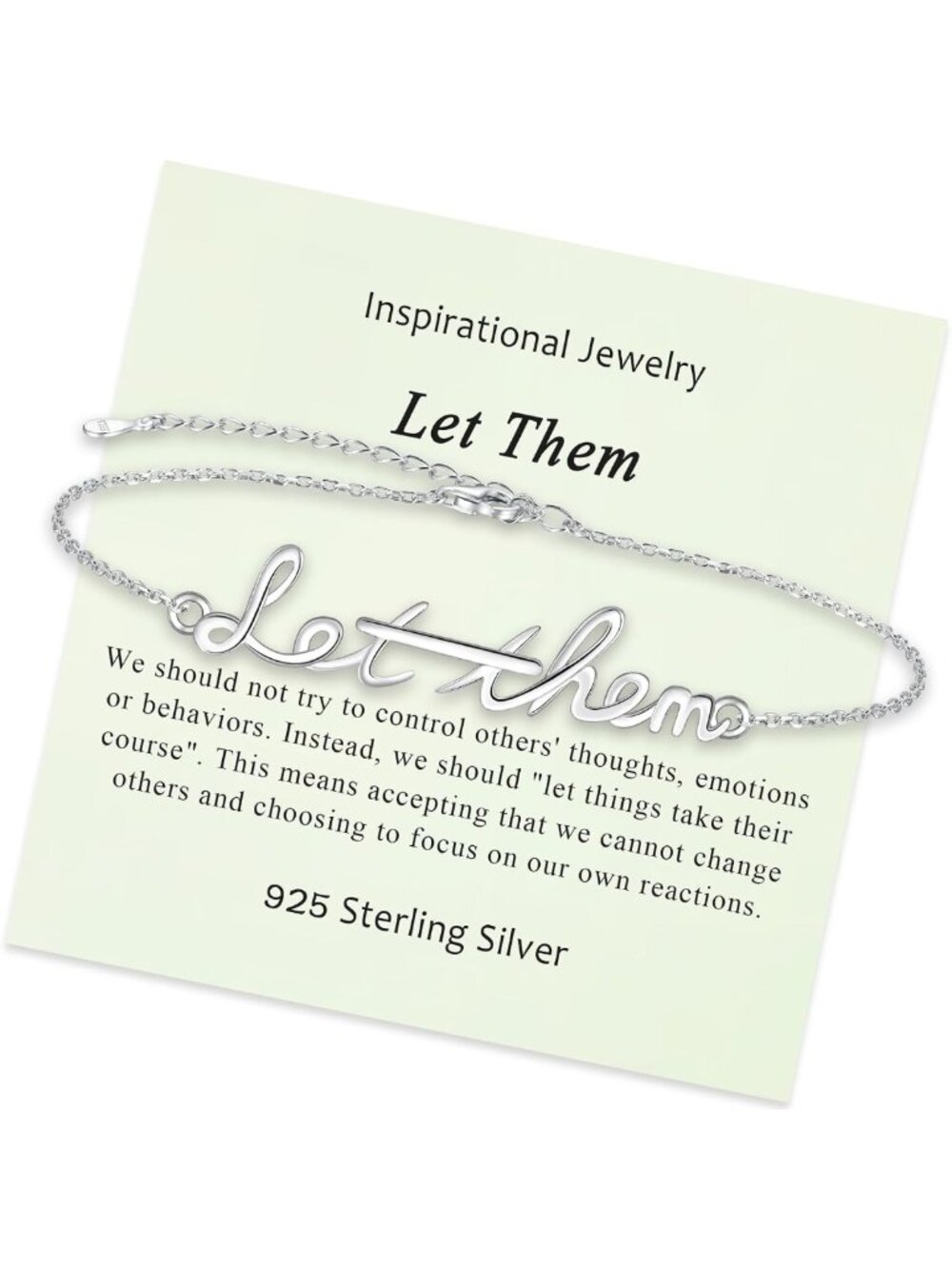 Motivational 925 Sterling Silver Inspirational Bracelet for Women - Perfect Gift